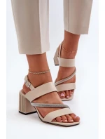 Sandály na podpatku model 195551 Step in style Sandály na podpatku model 195551 Step in style