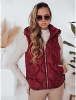 Dámská prošívaná vesta s kapucí MISSVEST vínová FashionStreet TY5017
