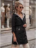 Dámská přechodová bunda typu parka s kapucí, černá, FashionStreet TY5833 Dámská přechodová bunda typu parka s kapucí, černá, FashionStreet TY5833