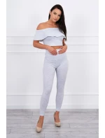 Sada s volánky světle šedá