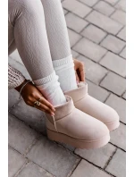 Dámské Sněhule Na Platformě Zateplené Kožíškem Světle Béžové Xamella