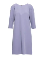 S394 Šaty uvolněného střihu s výstřihem s klíčovou dírkou - holubičí šedá