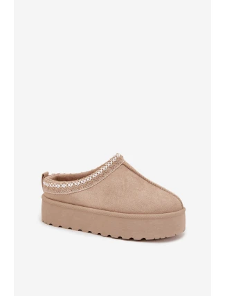 Dětské/módní sněhule s výšivkou na platformě Jolisse – béžové Dětské/módní sněhule s výšivkou na platformě Jolisse – béžové