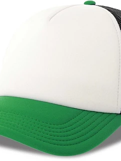 Atlantis Headwear Rapper-S 5 panelová Trucker kšiltovka 33.0262 white/black/green