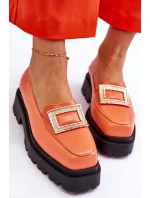 Pohodlné kožené mokasíny oranžové Agathę Pohodlné kožené mokasíny oranžové Agathę