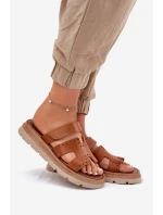 Dámské Pantofle Z Přírodní Kůže Na Platformě Hnědé Zazoo 40440 Dámské Pantofle Z Přírodní Kůže Na Platformě Hnědé Zazoo 40440