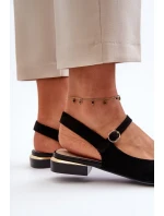 Dámské baleríny na nízkém podpatku s otevřenými podpatky Sergio Leone Black Dámské baleríny na nízkém podpatku s otevřenými podpatky Sergio Leone Black