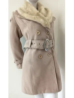 Dámský kabát na knoflíky Eva béžový - Italian Mode Dámský kabát na knoflíky Eva béžový - Italian Mode