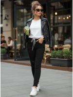 Černé dámské kalhoty FashionStreet s dírou UY2857