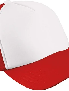 Daiber MB 71 Dětská 5 panelová síťovaná kšiltovka 03.0071 white/red