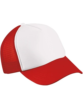 Daiber MB 71 Dětská 5 panelová síťovaná kšiltovka 03.0071 white/red