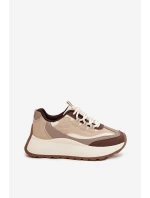 Dámské sneakers na platformě Big Star SS274002 HI-POLY SYSTEM Béžové