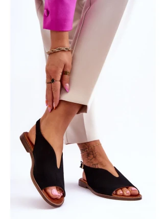 Dámské semišové sandály Lewski Boty 3220/X Černé