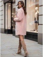 Dámský alpakový kabát RITA II růžový FashionStreet NY0681 Dámský alpakový kabát RITA II růžový FashionStreet NY0681