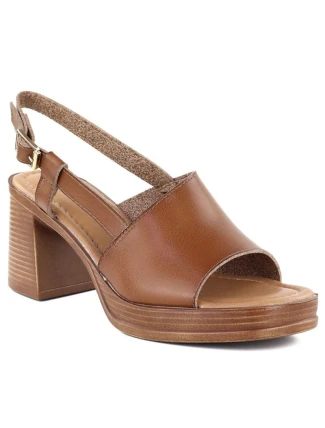 Dámské sandály na jehlovém podpatku hnědé Potocki 54324