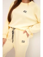 Dámská souprava z viskózy s mikinou a kalhotami žlutý