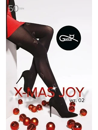 Dámské punčocháče X-Mas Joy 02 / 50 den Černá vzor - Gatta