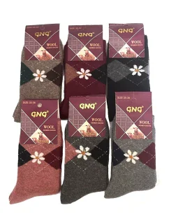 Ponožky WiK GNG art.003/21G Vlna Romb s květinovým froté 35-42