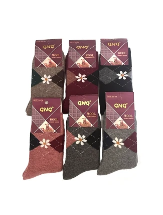 Ponožky WiK GNG art.003/21G Vlna Romb s květinovým froté 35-42