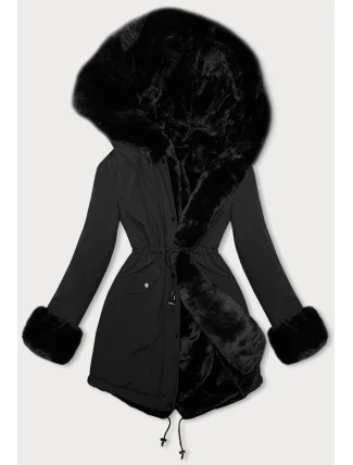 Černá oboustranná zimní bunda parka-kožíšek J Style (11Z8085) Černá oboustranná zimní bunda parka-kožíšek J Style (11Z8085)
