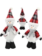 DEKORATIVNÍ SNĚHULÁK 50CM ČERVENÝ