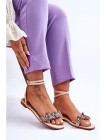 Dámské sandály s ozdobnými motýlky Béžove Jeane