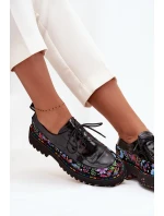 Lakované polobotky z pravé kůže s vzorem Artiker 57C0174 Černé Lakované polobotky z pravé kůže s vzorem Artiker 57C0174 Černé