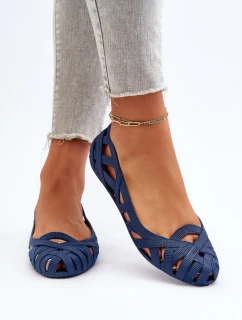 Dámské Gumové Baleríny Boty Navy Blue Salam