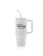 Personalizovaná nerezová termoska s barevným víčkem - ... protože [doplň si sám] není prdel ...