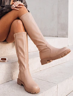 Dámské béžové kozačky FashionStreet ZY1224