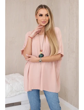 Oversized halenka s přívěskem tmavě pudrově růžová Oversized halenka s přívěskem tmavě pudrově růžová