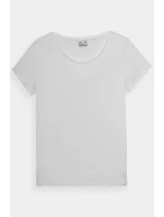 Hladké dámské tričko s logem bílé 4F 4FWMM00TTSHF1845-10S