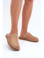 Domácí obuv Pantofle s výšivkou Dámské Inblu EY000028 Camel