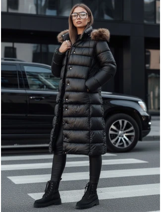 Dámská prošívaná zimní bunda s kapucí CROMBILA černá FashionStreet TY4100