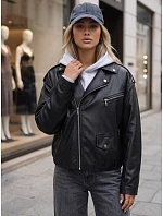 Dámská bunda ve stylu Ramones z ekologické kůže, černá, FashionStreet TY5917 Dámská bunda ve stylu Ramones z ekologické kůže, černá, FashionStreet TY5917