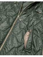 Dámská lehká vesta se zlatým zipem Goodlookin khaki (B8586/B8587-11) Dámská lehká vesta se zlatým zipem Goodlookin khaki (B8586/B8587-11)