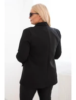Dámská sako Plus Size bez zapínání s podšívkou XL/2XL černá Dámská sako Plus Size bez zapínání s podšívkou XL/2XL černá