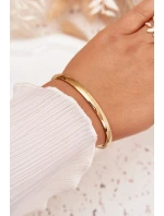 Hladký náramek z chirurgické oceli zlatý