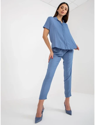 Dámská halenka D73761M11063B modrá - FPrice Dámská halenka D73761M11063B modrá - FPrice