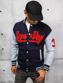 Pánská mikina na zip tmavě modrá FashionStreet BX5443