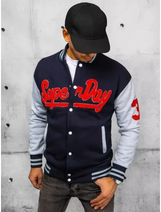 Pánská mikina na zip tmavě modrá FashionStreet BX5443 Pánská mikina na zip tmavě modrá FashionStreet BX5443