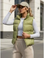 Dámská prošívaná vesta WILLOW pistáciová FashionStreet TY3797