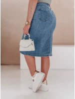 GUZIKOVA modrá midi džínová sukně FashionStreet CY0509