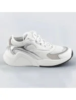 Bílé šněrovací sneakersy s barevnými vsadkami (6346) Bílé šněrovací sneakersy s barevnými vsadkami (6346)