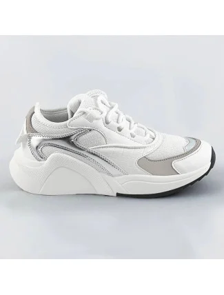 Bílé šněrovací sneakersy s barevnými vsadkami (6346) Bílé šněrovací sneakersy s barevnými vsadkami (6346)