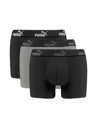 Pánské boxerky Puma 3-Pack černá šedá pohodlná bavlna