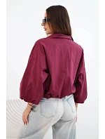 Dámská bavlněná bomber bunda na zip švestková Dámská bavlněná bomber bunda na zip švestková