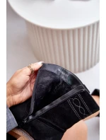 Zateplené dámské boty na podpatku černé Vailia