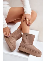 Vysoké dámské sněhule na platformě Big Star OO274A097 béžové