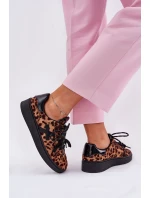 Nízké Sportovní Boty Dámské S Pantherem Hnědé Zelevelis